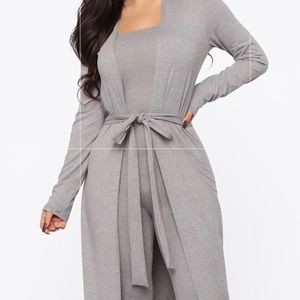 Knit Jumpsuit Cardigan Set